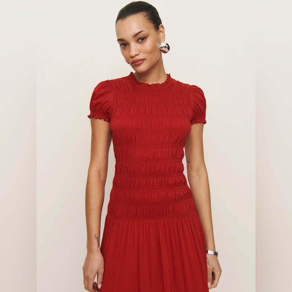 Reformation Kiria Dress in Lipstick Red. Brand new without tags, never worn. - Picture 5 of 16